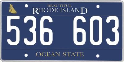 RI license plate 536603