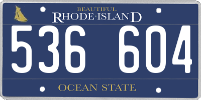 RI license plate 536604