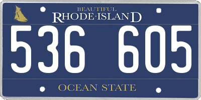 RI license plate 536605