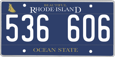 RI license plate 536606