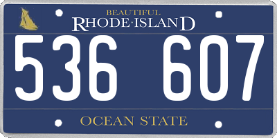 RI license plate 536607