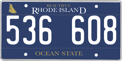 RI license plate 536608