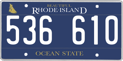 RI license plate 536610