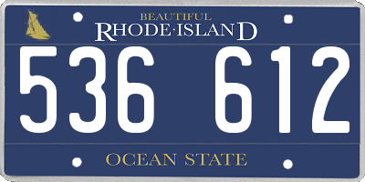 RI license plate 536612