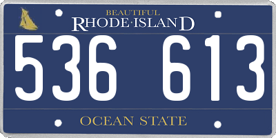 RI license plate 536613