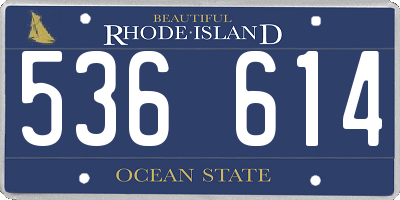 RI license plate 536614