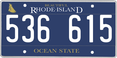 RI license plate 536615