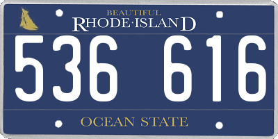 RI license plate 536616