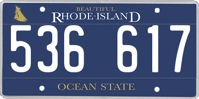 RI license plate 536617
