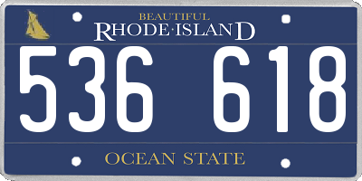 RI license plate 536618