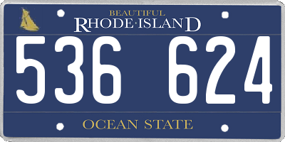 RI license plate 536624