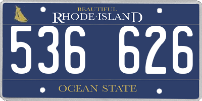 RI license plate 536626