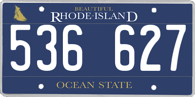 RI license plate 536627
