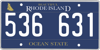 RI license plate 536631