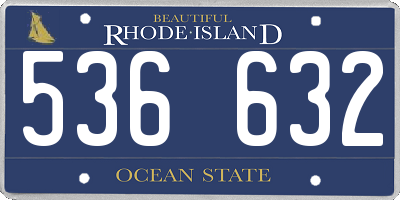 RI license plate 536632