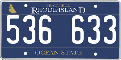 RI license plate 536633