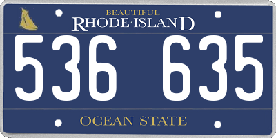 RI license plate 536635