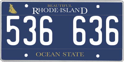 RI license plate 536636