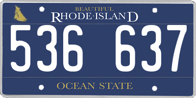 RI license plate 536637