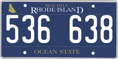 RI license plate 536638
