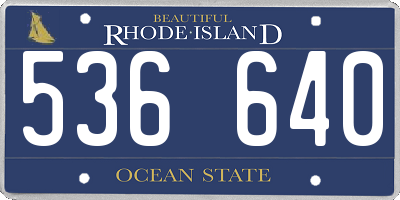 RI license plate 536640