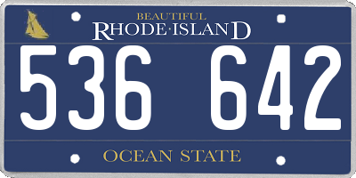 RI license plate 536642