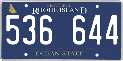 RI license plate 536644