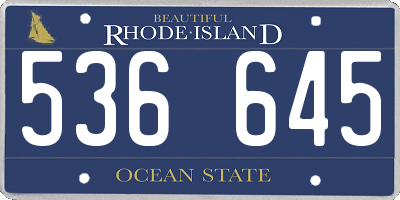RI license plate 536645
