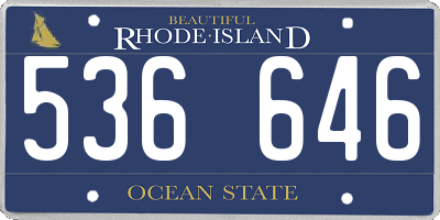 RI license plate 536646