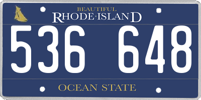 RI license plate 536648