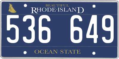 RI license plate 536649