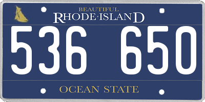 RI license plate 536650