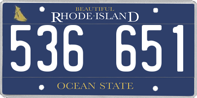 RI license plate 536651
