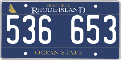 RI license plate 536653