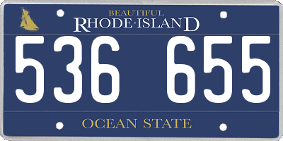 RI license plate 536655