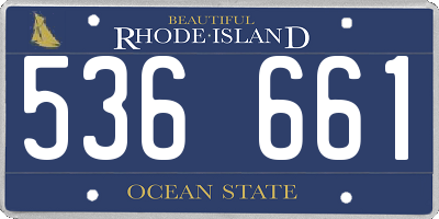 RI license plate 536661
