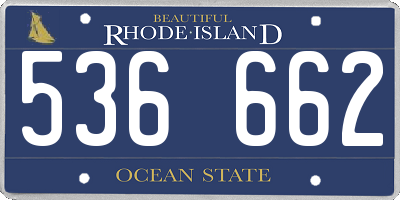 RI license plate 536662