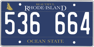 RI license plate 536664