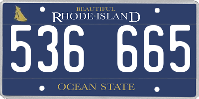 RI license plate 536665