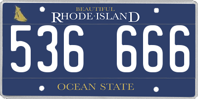 RI license plate 536666