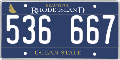 RI license plate 536667