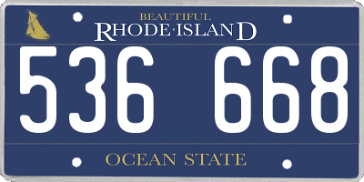 RI license plate 536668