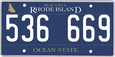 RI license plate 536669