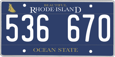 RI license plate 536670