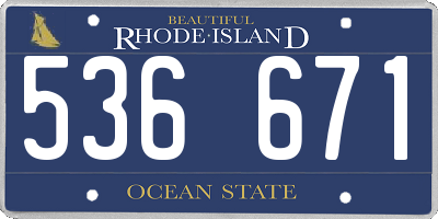 RI license plate 536671