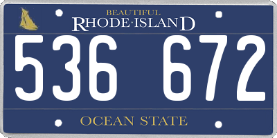 RI license plate 536672
