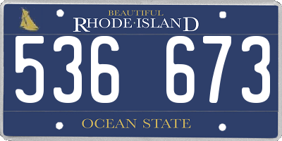 RI license plate 536673