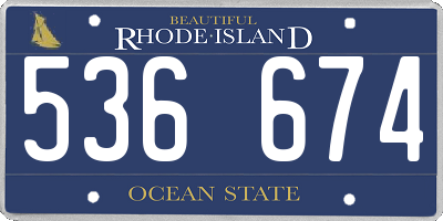 RI license plate 536674