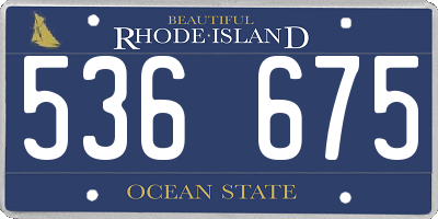 RI license plate 536675