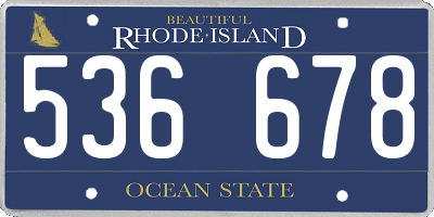 RI license plate 536678